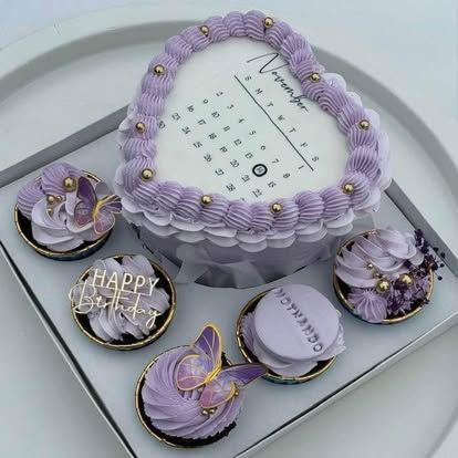 Lavender Heart Cake by b·treats